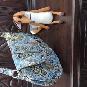 Vera Bradley Crossbody Hipster Purse Bag Paisley Blue 14"x12"